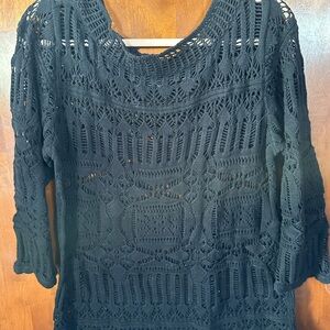 Chic Black Lace Tunic Top